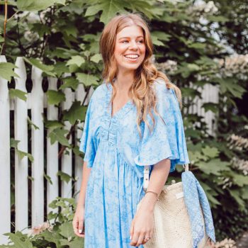 Louella Reese-Blue Kimono Dress for Summer-5